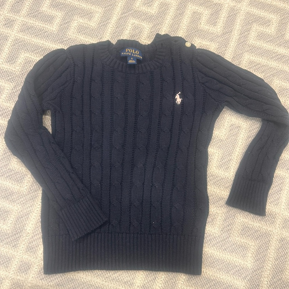 POLO RALPH LAUREN size 5 girls cable knit sweater